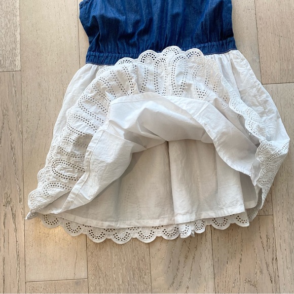 HOST PICK ✨ Calvin Klein Girls White and Denim Dress - Picture 6 of 7